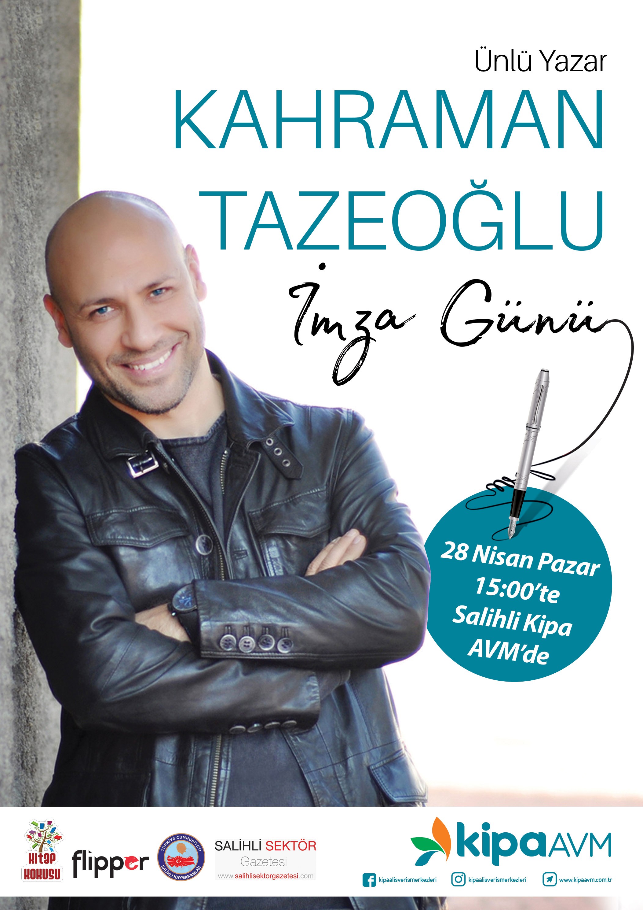 &Uuml;nl&uuml; Yazar Kahraman Tazeoğlu Salihli Kipa AVM&rsquo;de!