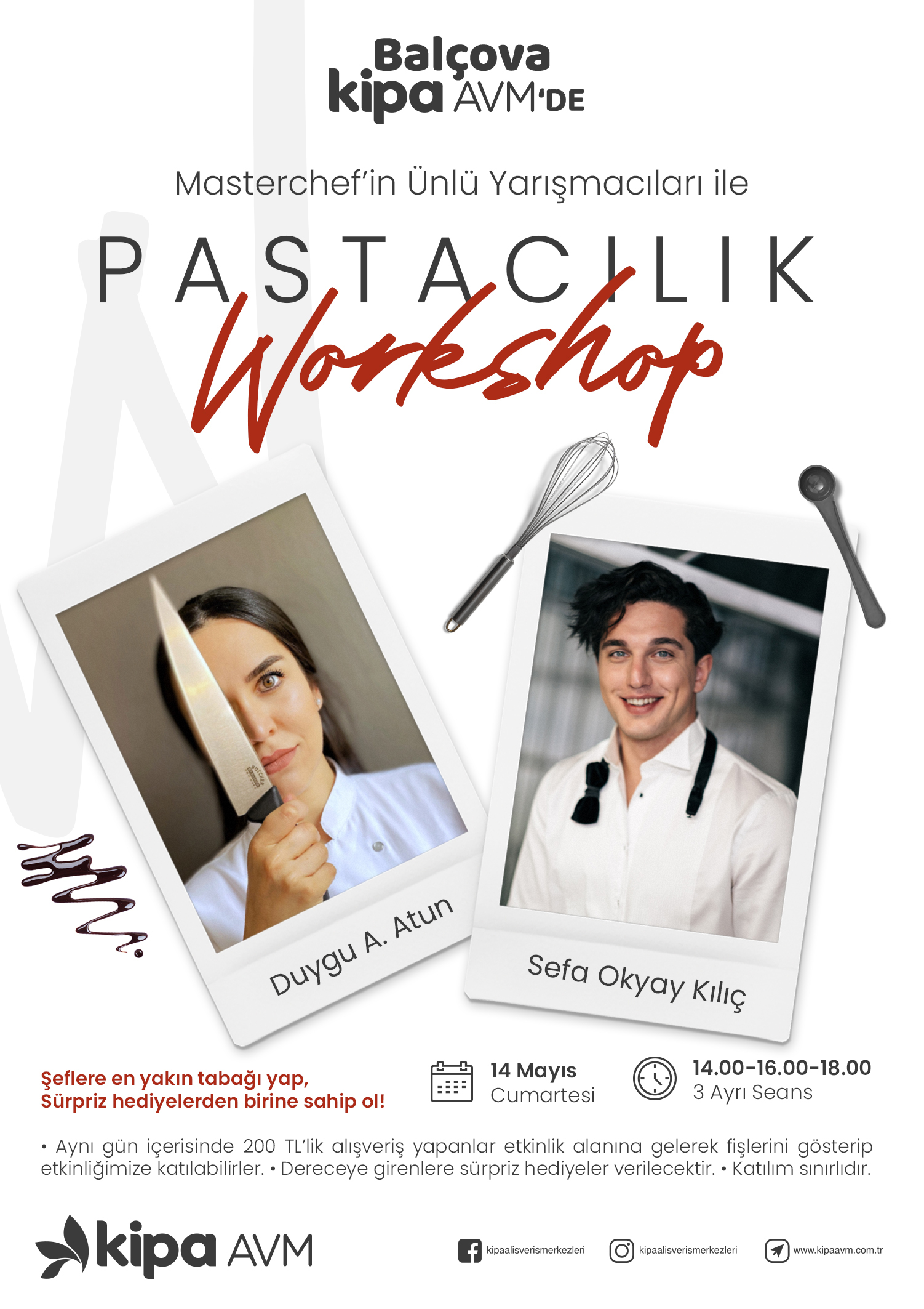 MasterChef'in &Uuml;nl&uuml; Yarışmacıları ile Pastacılık Workshopu Bal&ccedil;ova Kipa AVM'de!