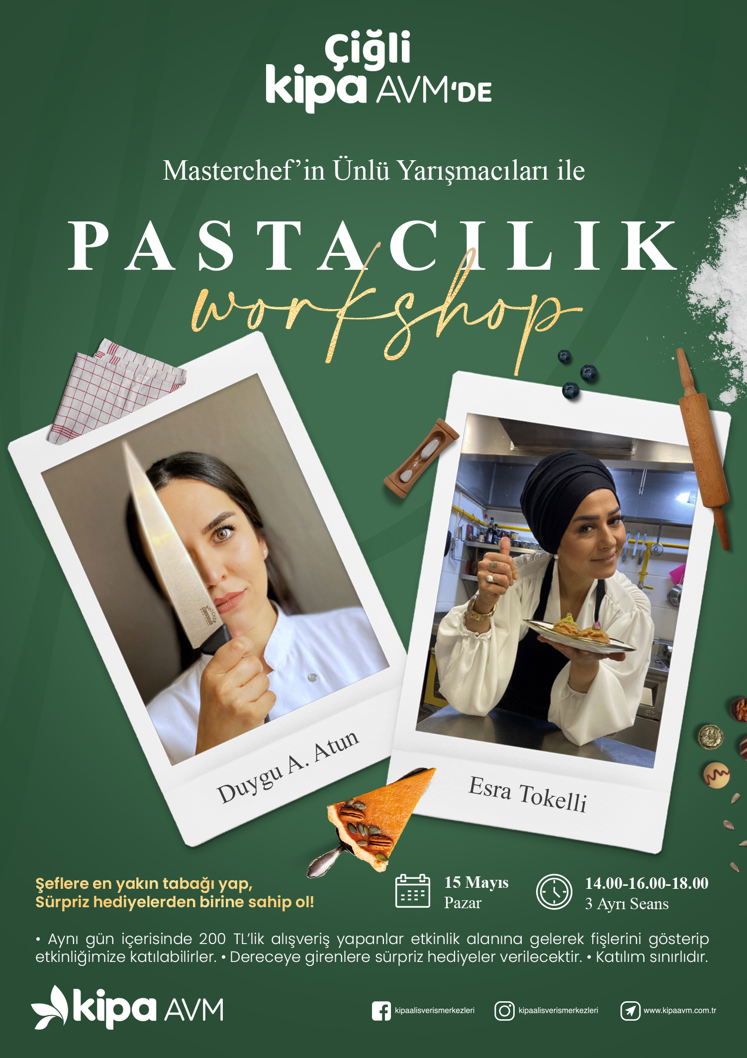 MasterChef'in &Uuml;nl&uuml; Yarışmacıları ile Pastacılık Workshopu &Ccedil;iğli Kipa AVM'de!