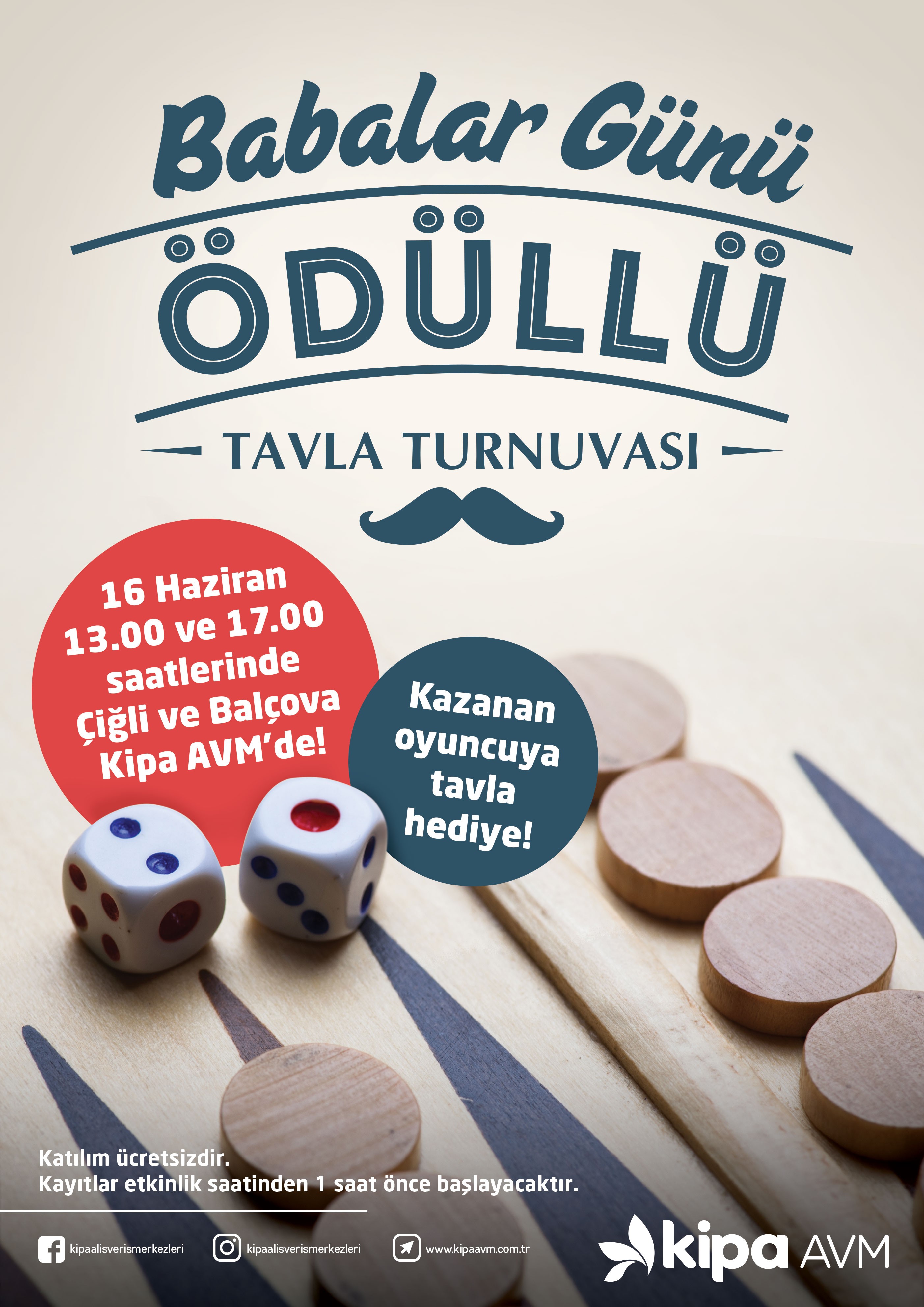 Babalar G&uuml;n&uuml; &Ouml;d&uuml;ll&uuml; Tavla Turnuvası Kipa AVM'de!