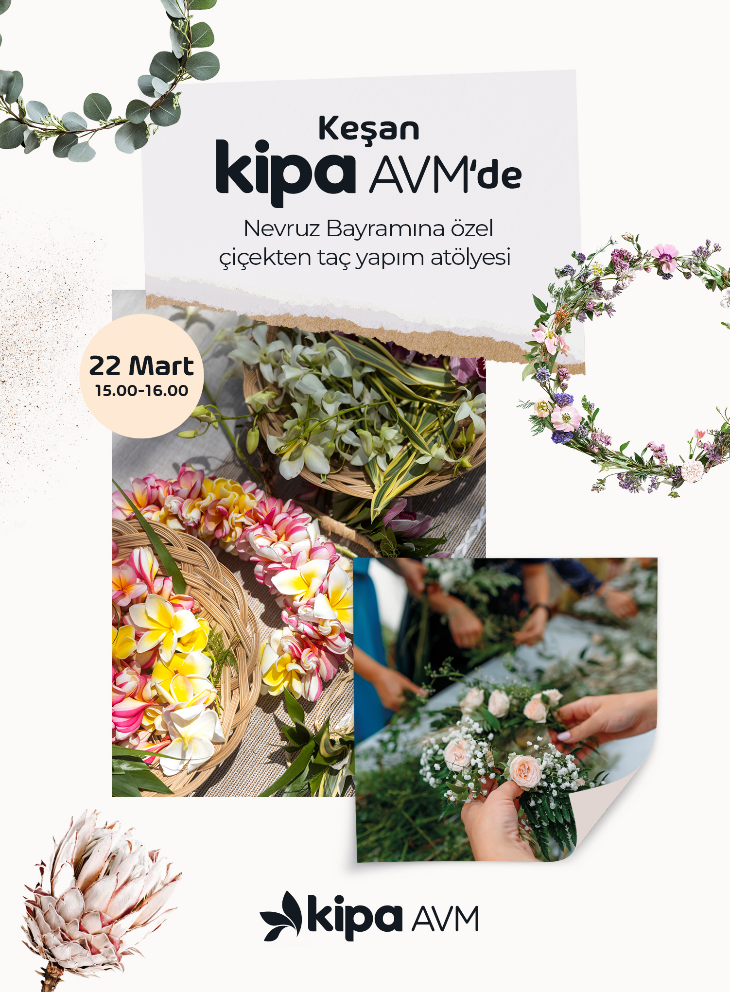 Keşan Kipa AVM'de Nevruz Bayramına &Ouml;zel &Ccedil;i&ccedil;ekten Ta&ccedil; Yapımı At&ouml;lyesi!