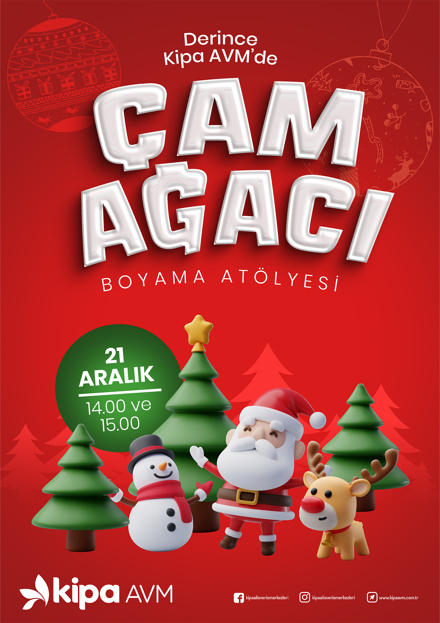 Derince Kipa AVM'de &Ccedil;am Ağacı Boyama At&ouml;lyesi!