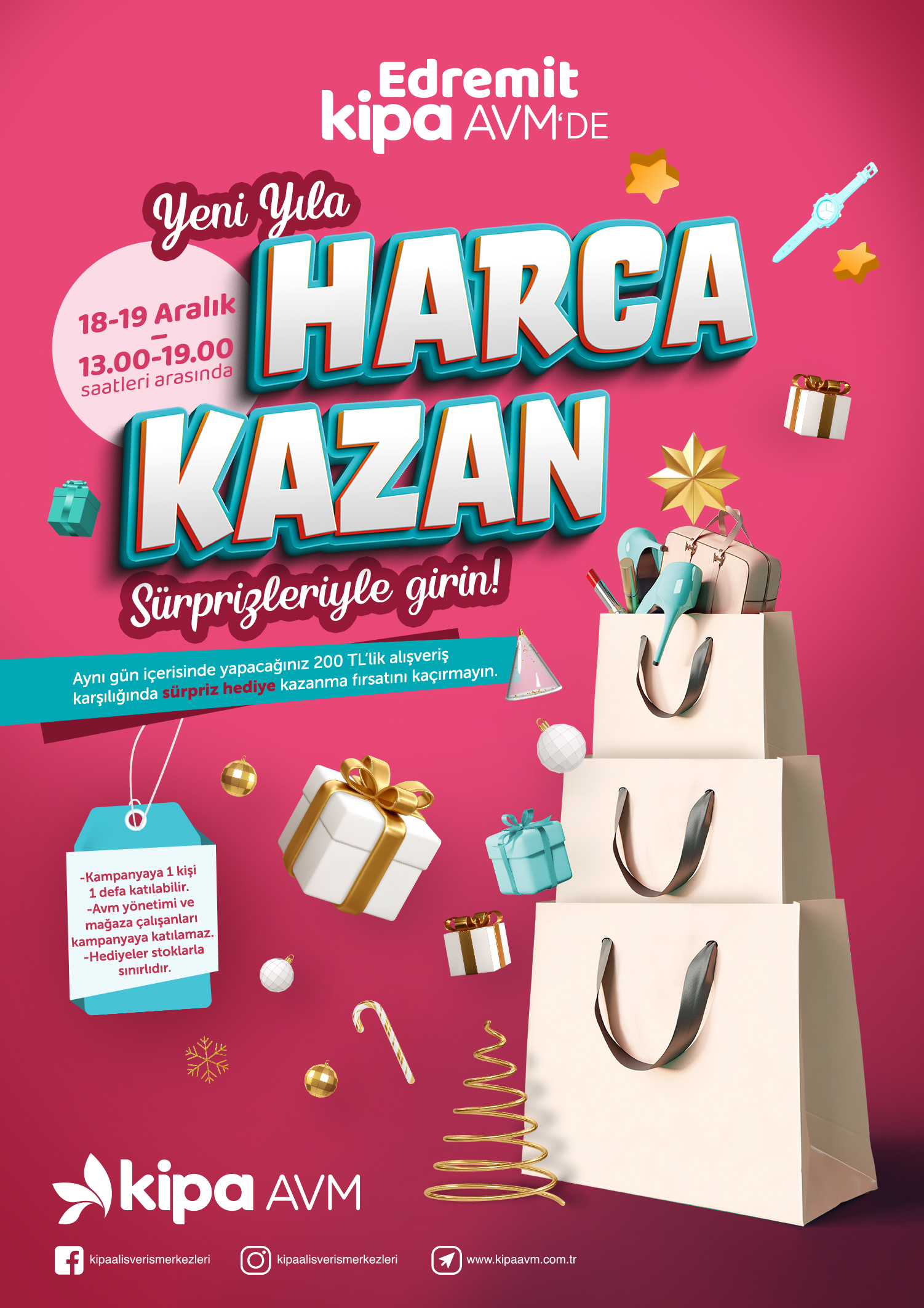 Edremit Kipa AVM'de Yeni Yıla Harca Kazan S&uuml;rprizleriyle Girin!

