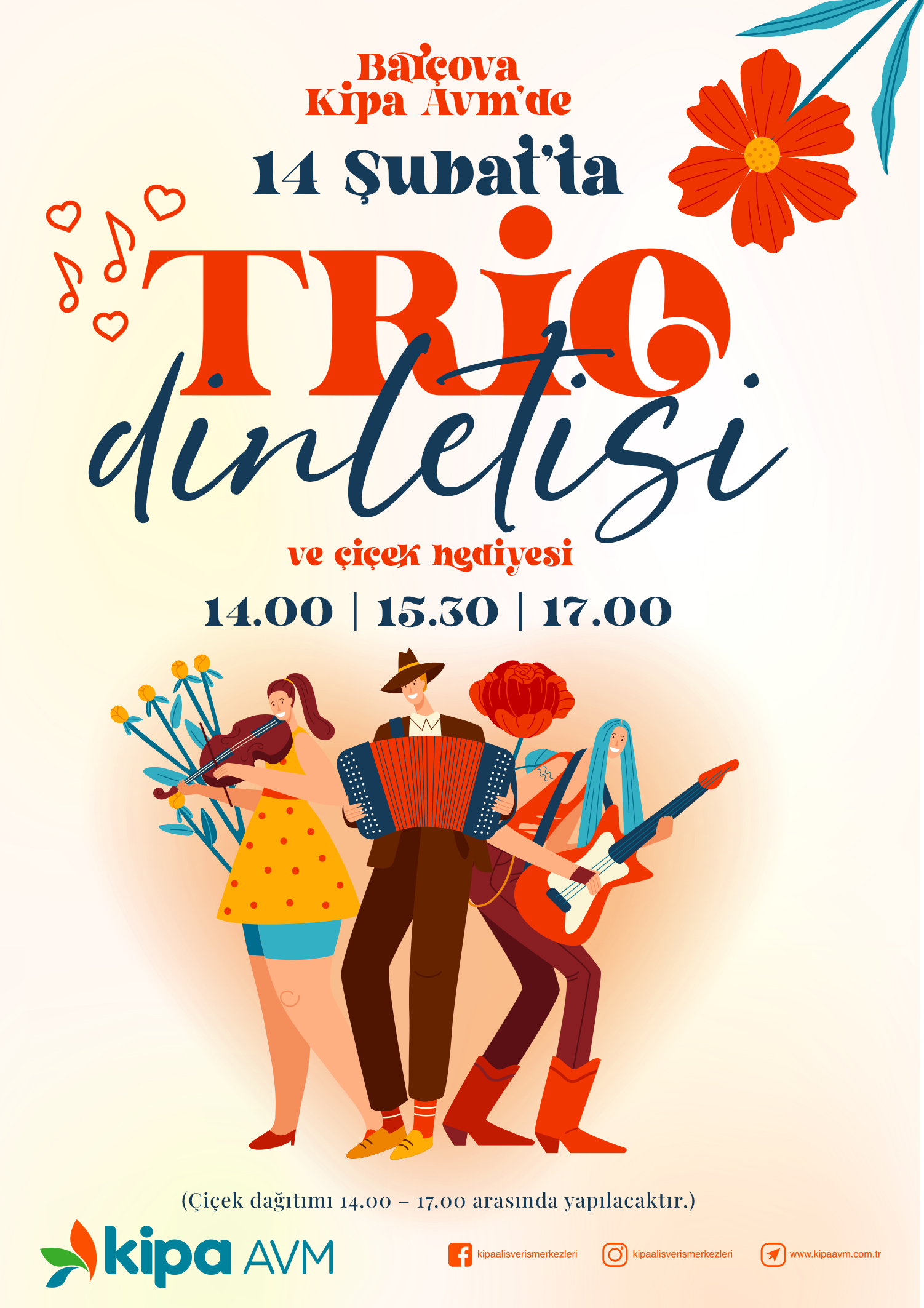 Bal&ccedil;ova Kipa AVM'de 14 Şubat'ta Trio Dinletisi!