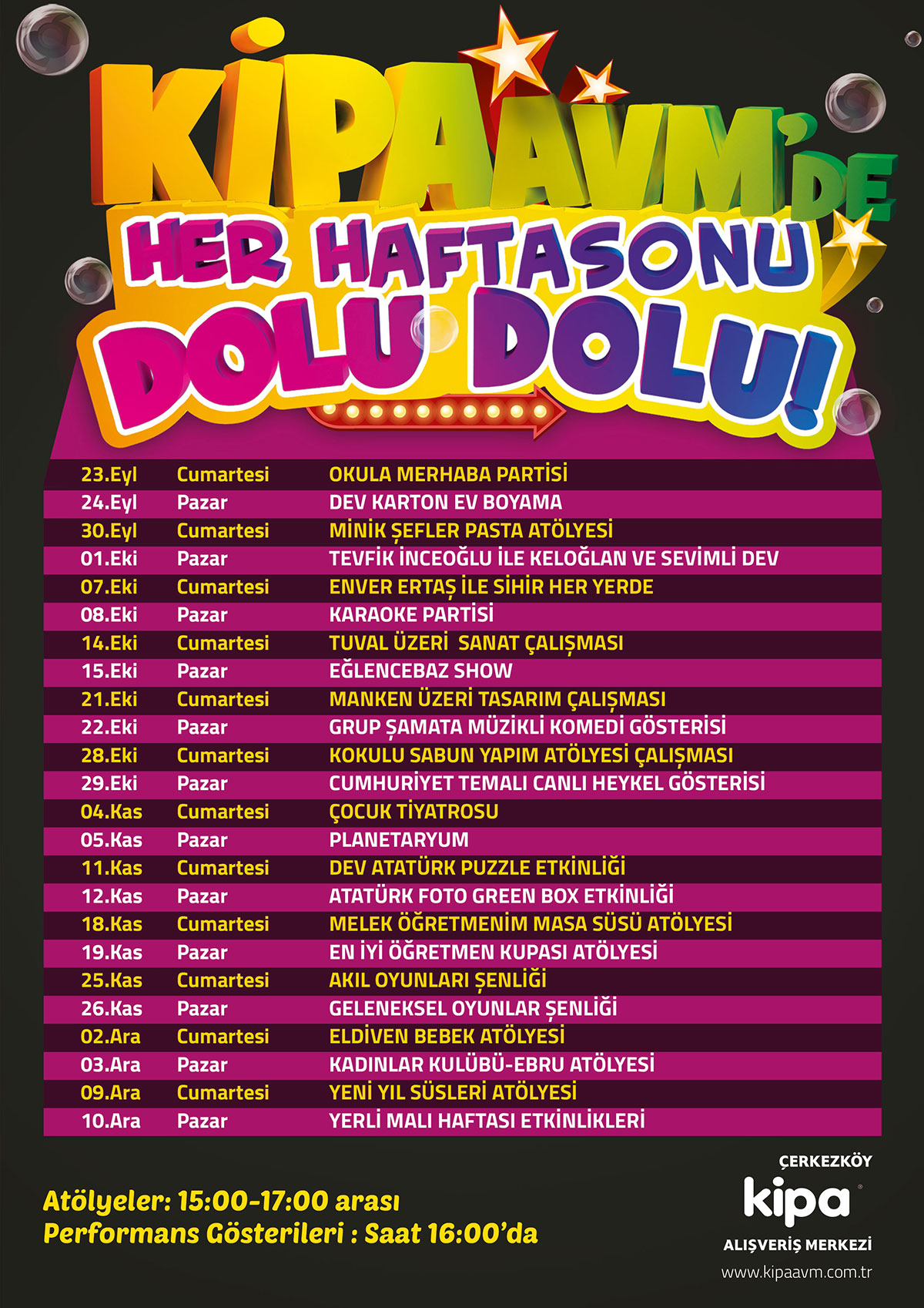 &Ccedil;ERKEZK&Ouml;Y KİPA AVM'DE HER HAFTASONU DOLU DOLU!