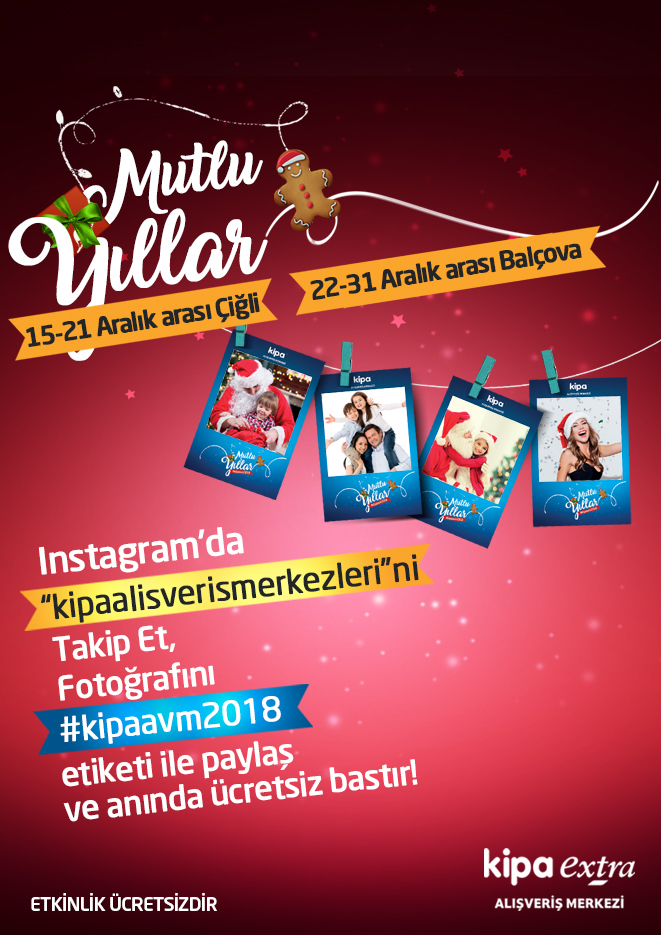 Instagram&rsquo;da @kipaalisverismerkezleri&rsquo;ni takip et, fotoğrafını #kipaavm2018 etiketi ile paylaş ve anında &uuml;cretsiz bastır!
